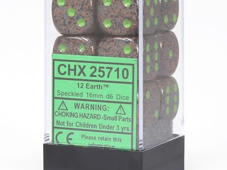 Chessex Speckled 16mm d6 Earth Block (12) For Cheap