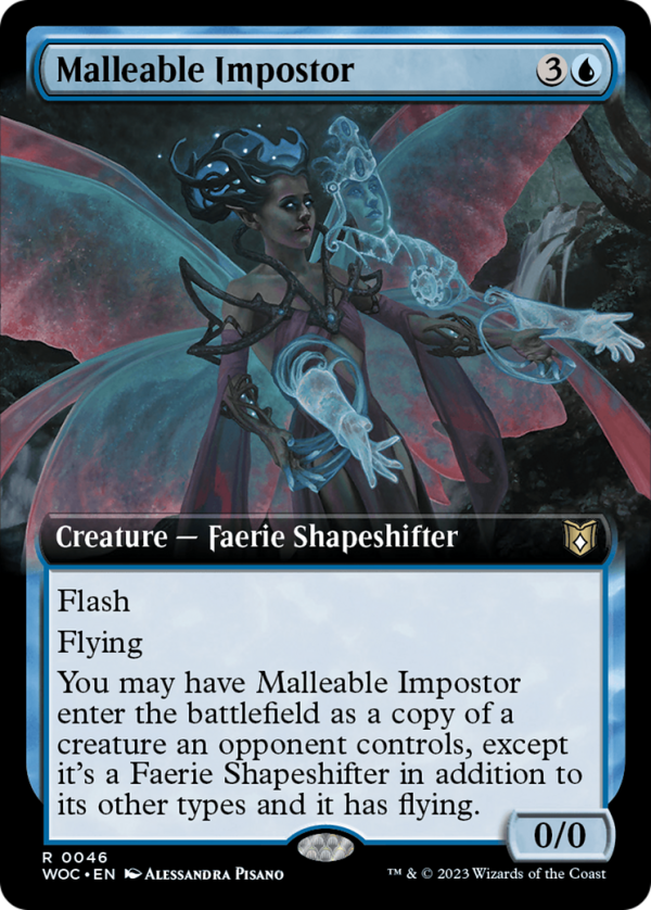 Malleable Impostor (Extended Art) [Wilds of Eldraine Commander] For Cheap