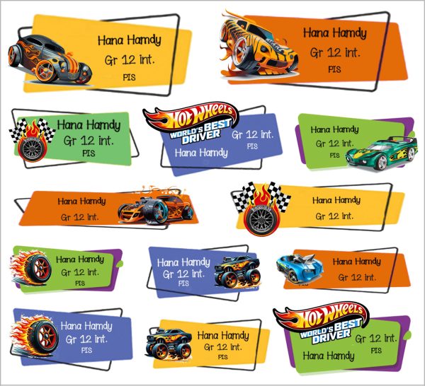 Hot Wheels  School labels packs on Sale