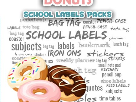 Donuts  School labels packs Supply