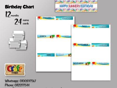 Beach Birthday Chart Set Supply