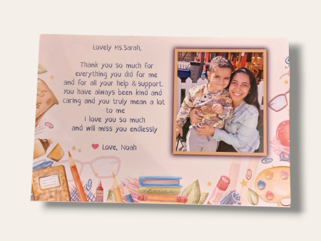 Personalized message Teacher Board with picture لوحة خشب للمدرسة Online Hot Sale