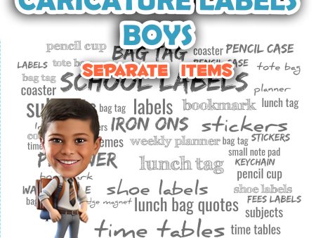 Caricature Personalized (Boys) Labels  Separate items For Discount