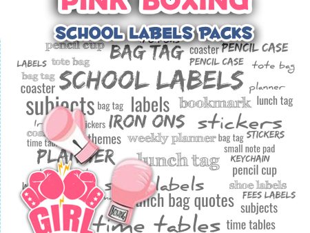 Pink boxing  School labels packs For Cheap