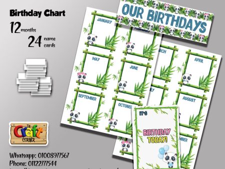 Panda Birthday Chart Set Online Sale