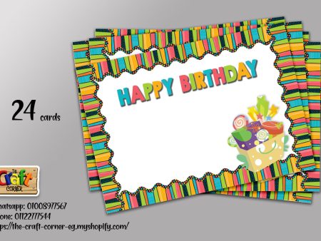 Stripes and dots birthday cards Online Sale