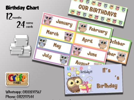 Owls Birthday Chart Set For Discount