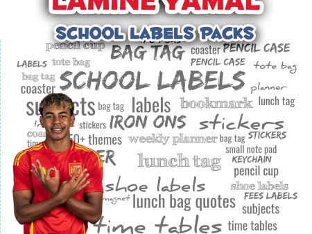 Lamine Yamal  School labels packs Sale