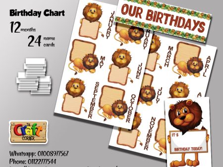 Lions Birthday Chart Set For Sale