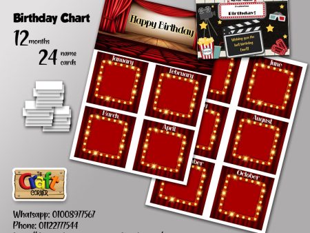 Hollywood Birthday Chart Set Hot on Sale