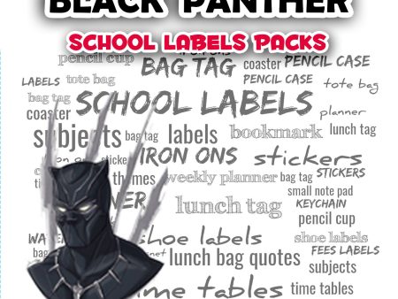 Black Panther  School labels packs Cheap