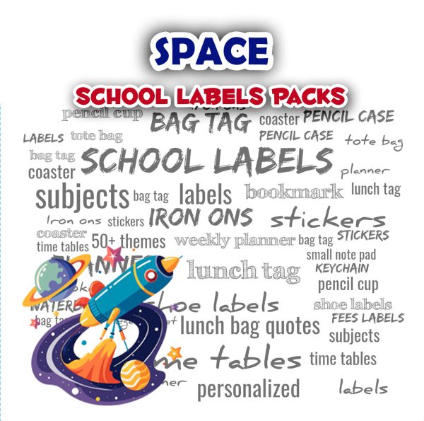 Space  School labels packs Supply