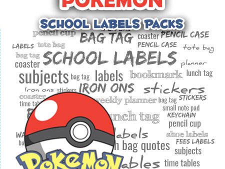 Pokemon  School labels packs Online Hot Sale