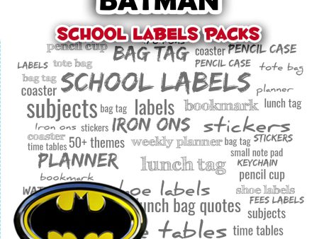 Batman  School labels packs Sale