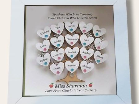 Tree of hearts shadow box for teacher Online now