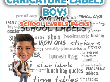 Caricature personalized (boys) labels packs Online Sale