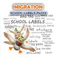 Migration  School labels packs For Sale