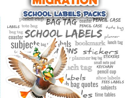 Migration  School labels packs For Sale