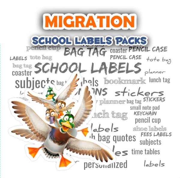 Migration  School labels packs For Sale