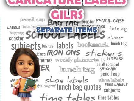 Caricature personalized (Girls) Labels  Separate items Online Hot Sale