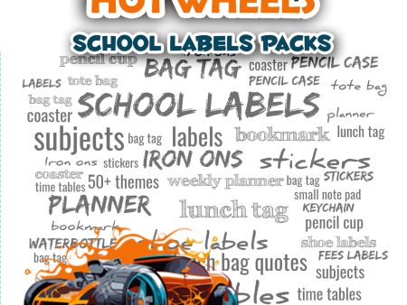 Hot Wheels  School labels packs on Sale